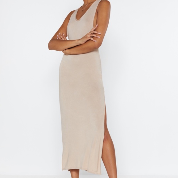 NWT Nasty Gal sexy Black maxi with side slits “my ride or side” midi dress Sz 6 - Picture 6 of 13